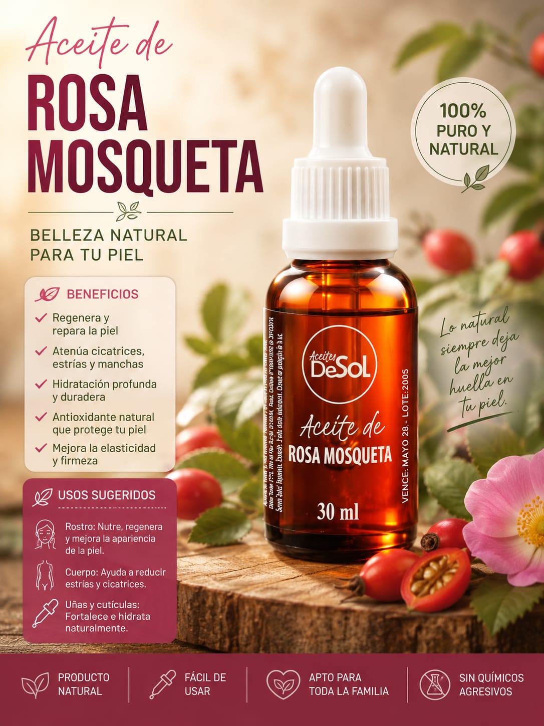 Aceite de Rosa mosqueta 30ml